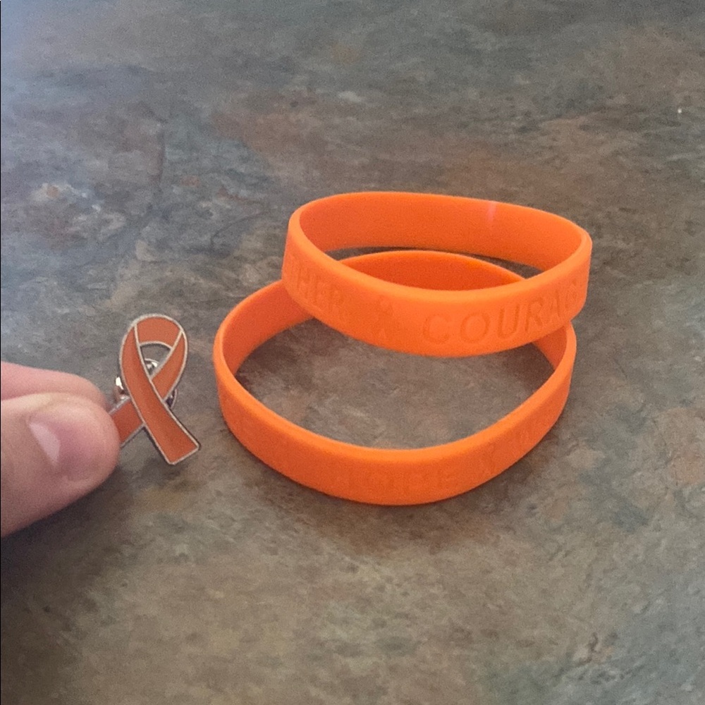 Orange Awareness 2 Wristbands and 1 Pin